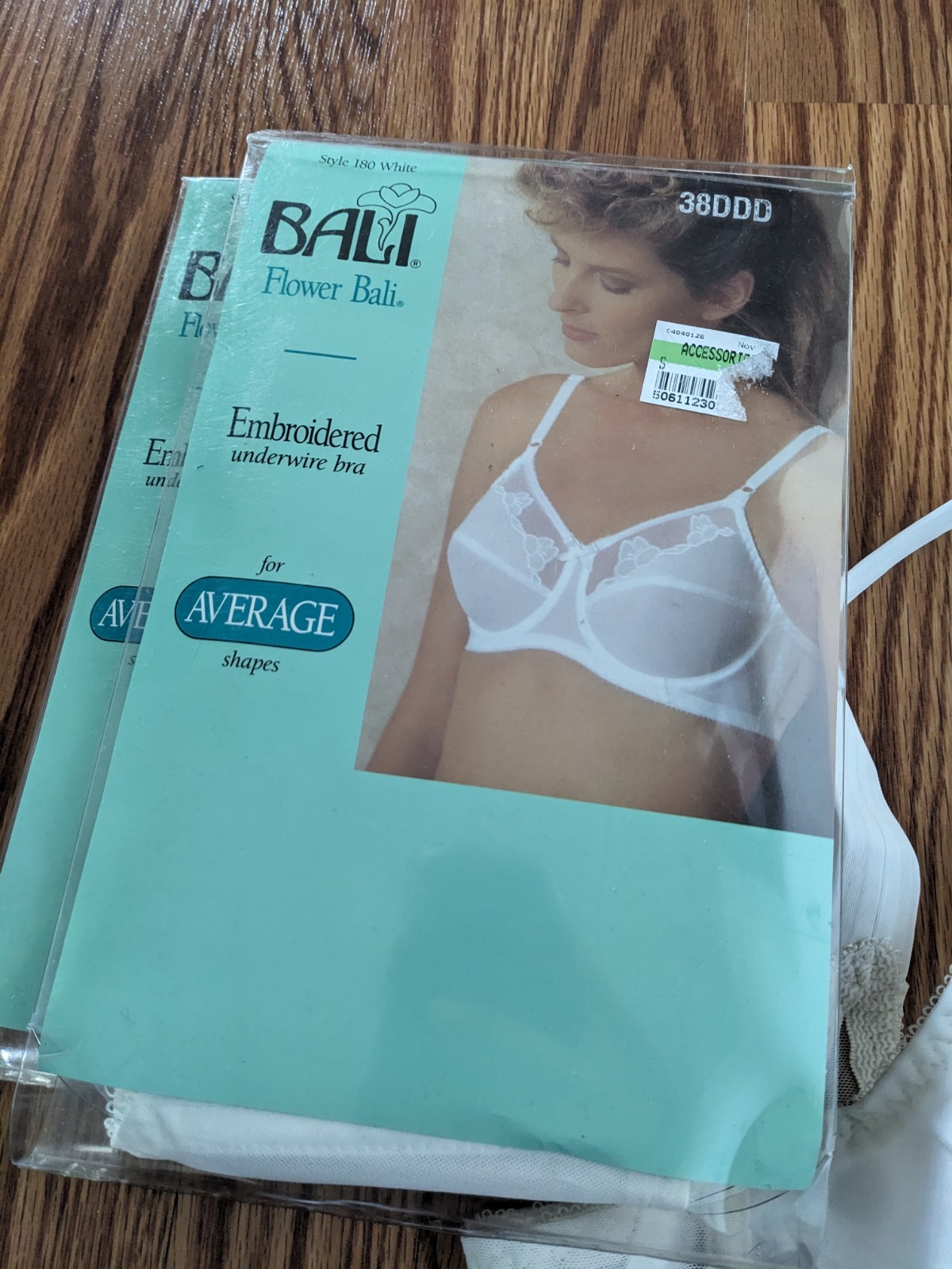 NOS Lot of 3 Vintage BALI 1988 80s White Underwire Bras lace 38DDD Mervyn’s bra