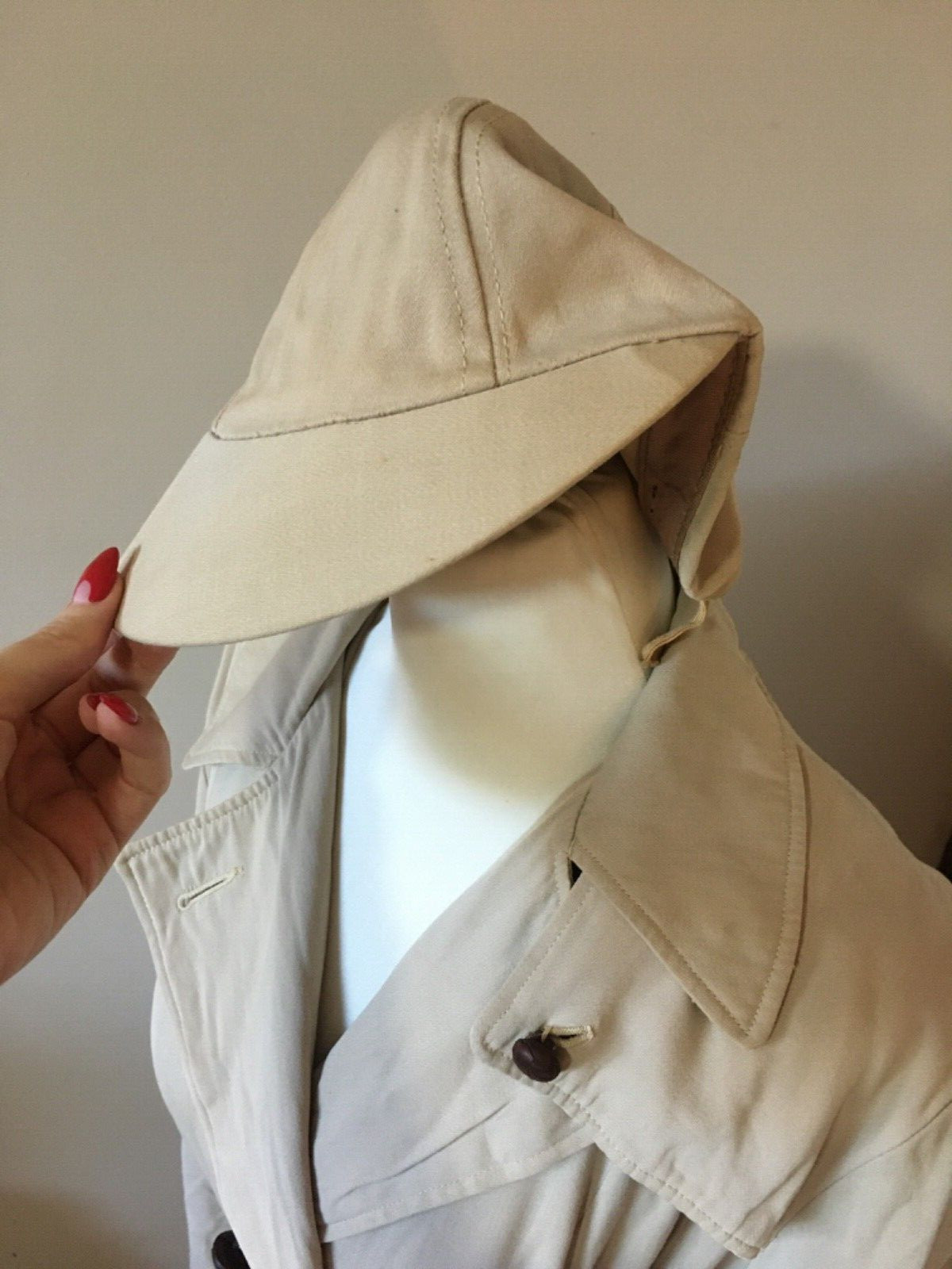 Vintage 1940s Casablanca Debutogs Trench Coat Beige Film Noir Old Hollywood Glam