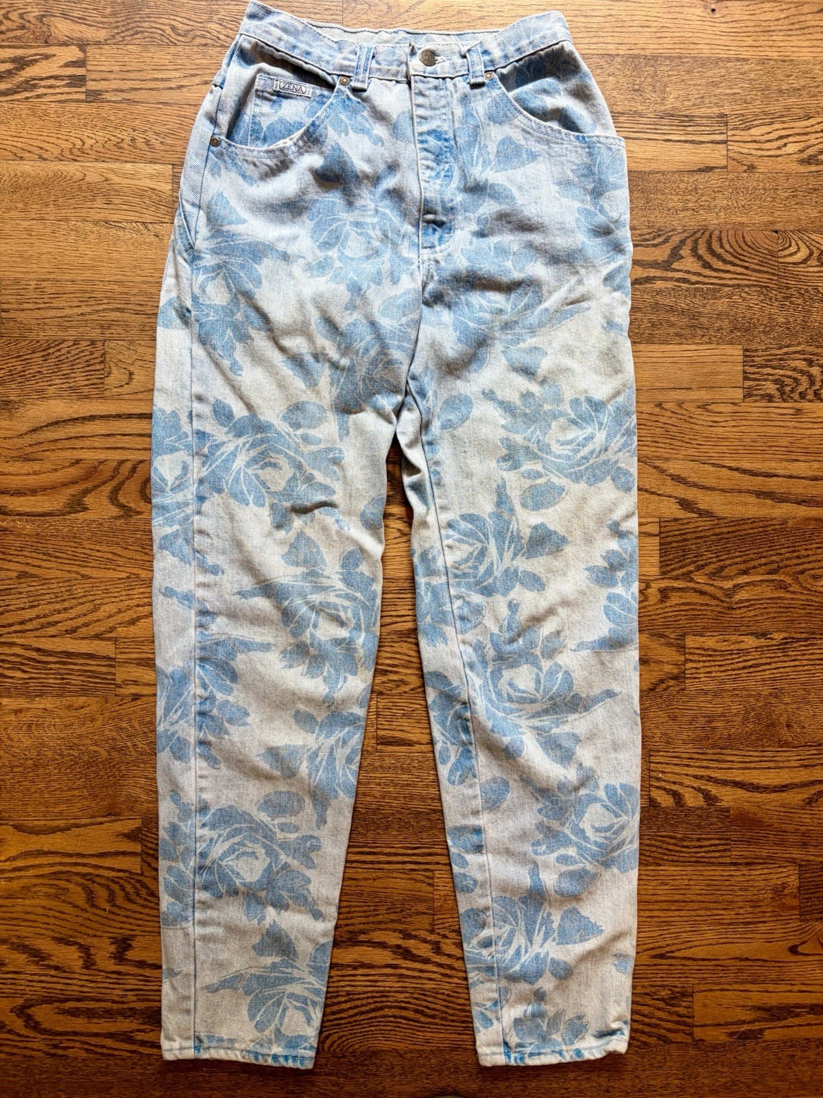 Vintage Zena Floral Damask Jeans Baroque Tapestry High Waisted Tapered Leg USA