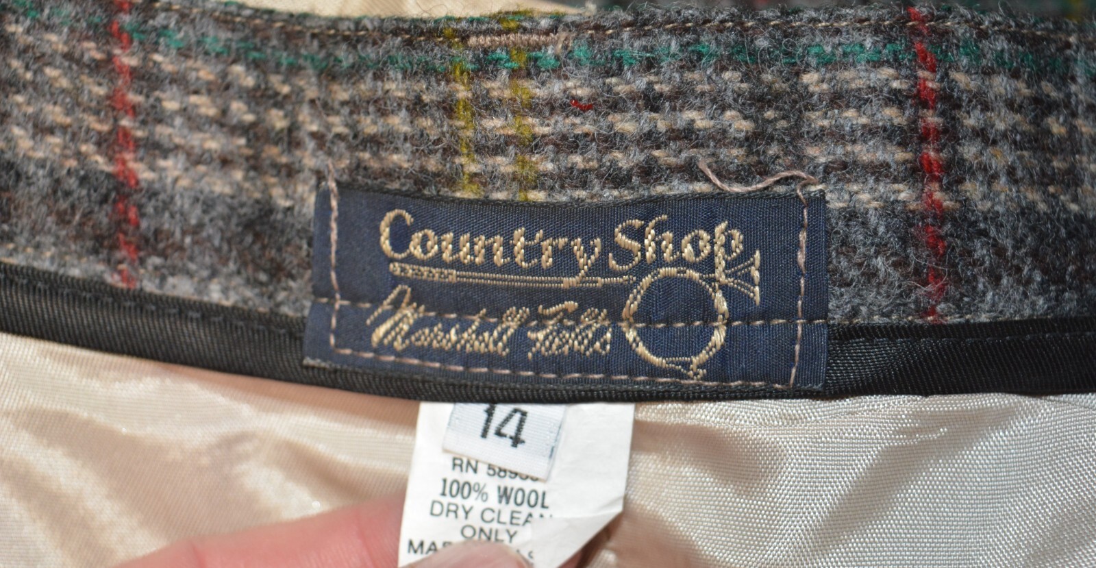 VTG Women’s 100% Wool Plaid Maxi Skirt Suit Set 14 COUNTY SHOP by MARSHALL FIELD