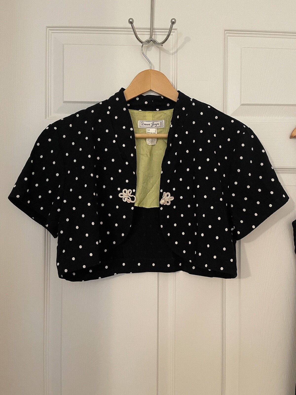 Dawn Joy Vintage Dainty Girly (M) 9/10 Two Piece Polka Dot Dress & Jacket USA