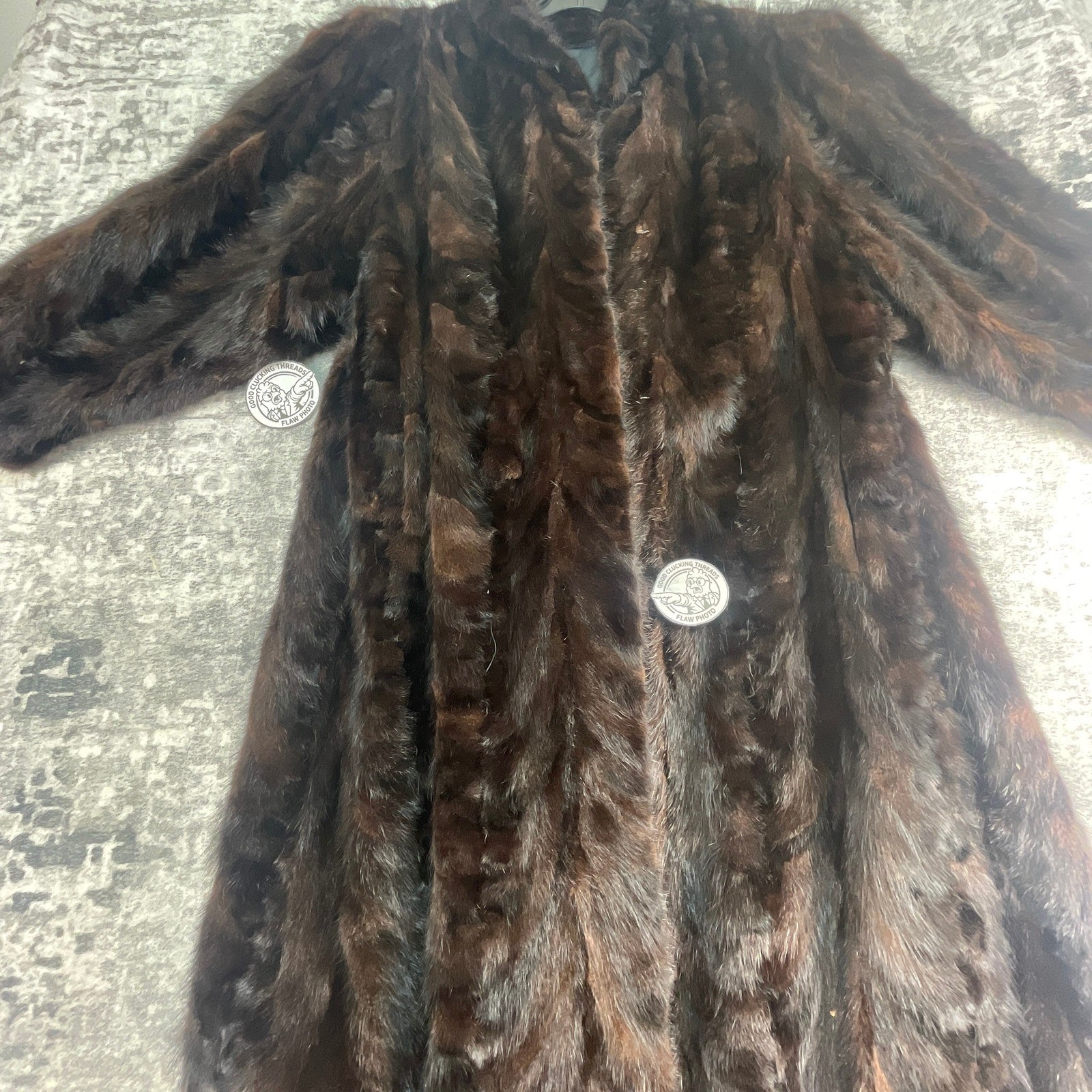 Vtg Home Made Womens L Full Length Mink Fur Coat Brown Glam Mob Wife Luxury