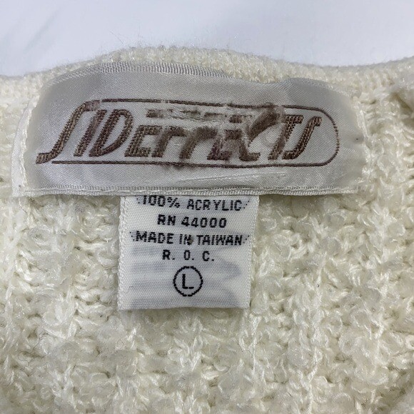 Vintage Side Effects Open Front Fuzzy Granny Cardigan Sweater Size Large