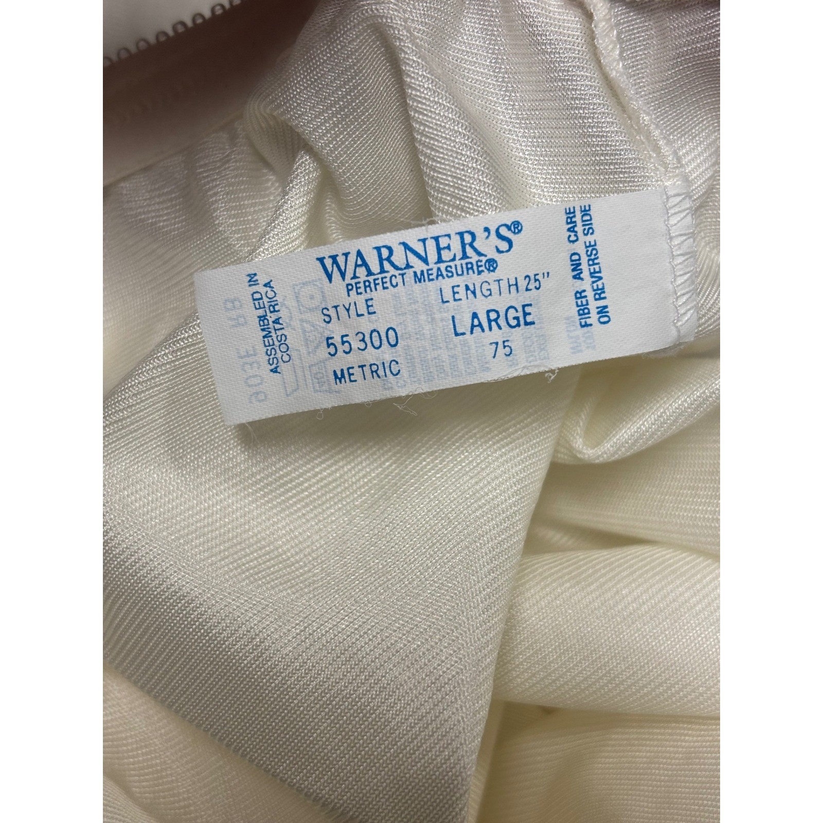 Warners Vintage White Antron III Nylon Lace Trim Half Slip Skirt size Large
