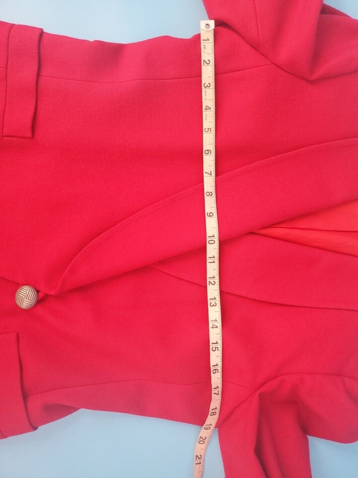 Saville Woolmark Jacket Blazer Red Sz 8 Vintage Lined Single Button Shoulder Pad