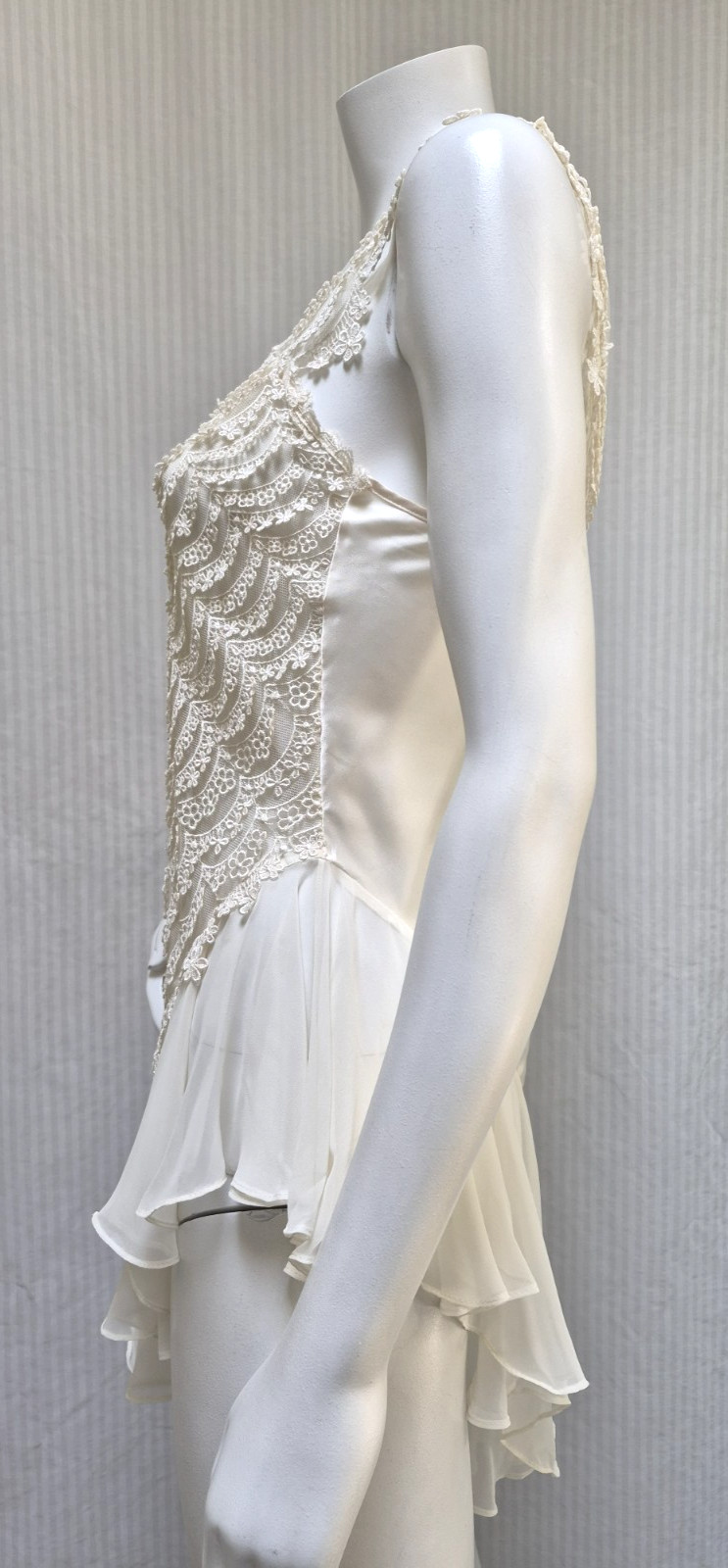 Vintage FLORA Nikrooz NIGHTGOWN Fairy Corset Top CHIFFON Satin Lace – Size S