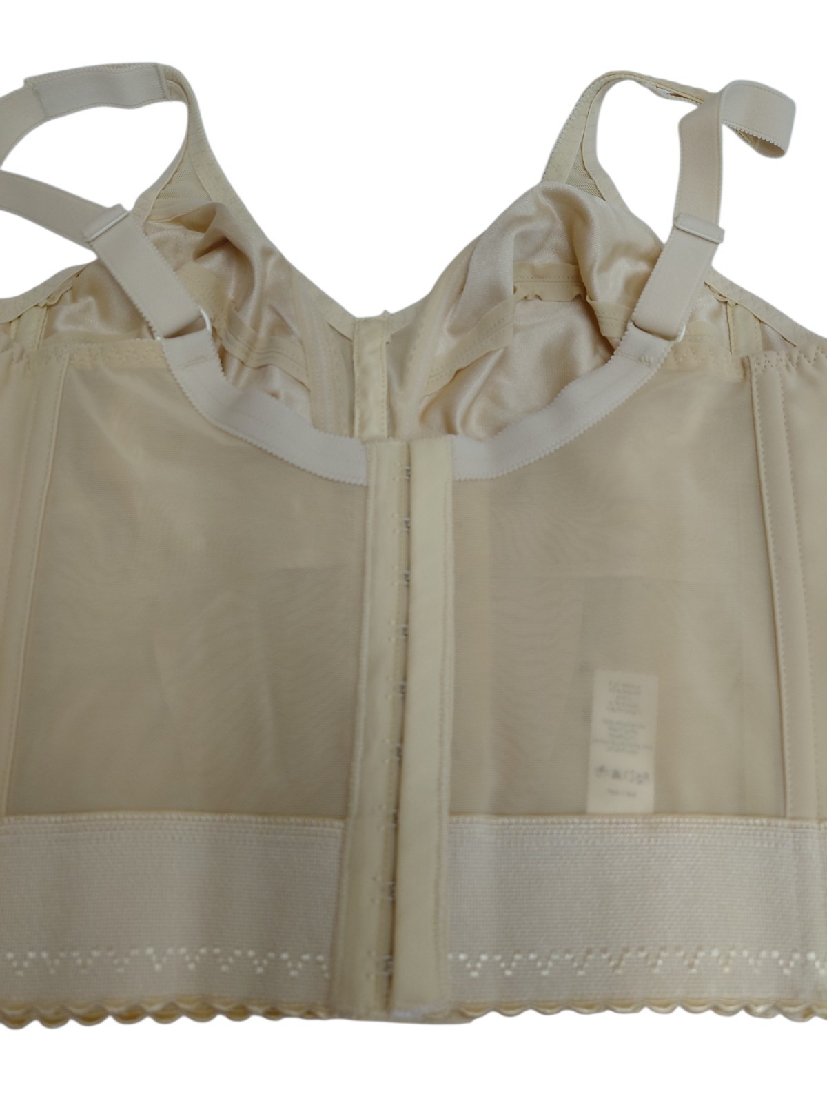 Vintage Crown-nette Longline Beige Bra Size 36B