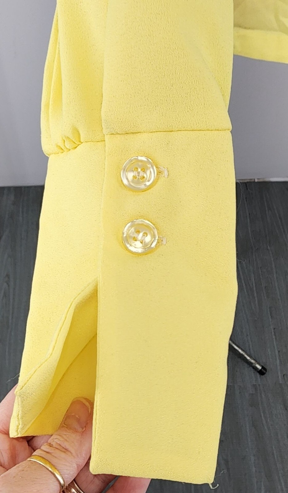 Vintage Lady Arrow Yellow Collared Cuffed Long Sleeve Button Down Blouse 70’s 12