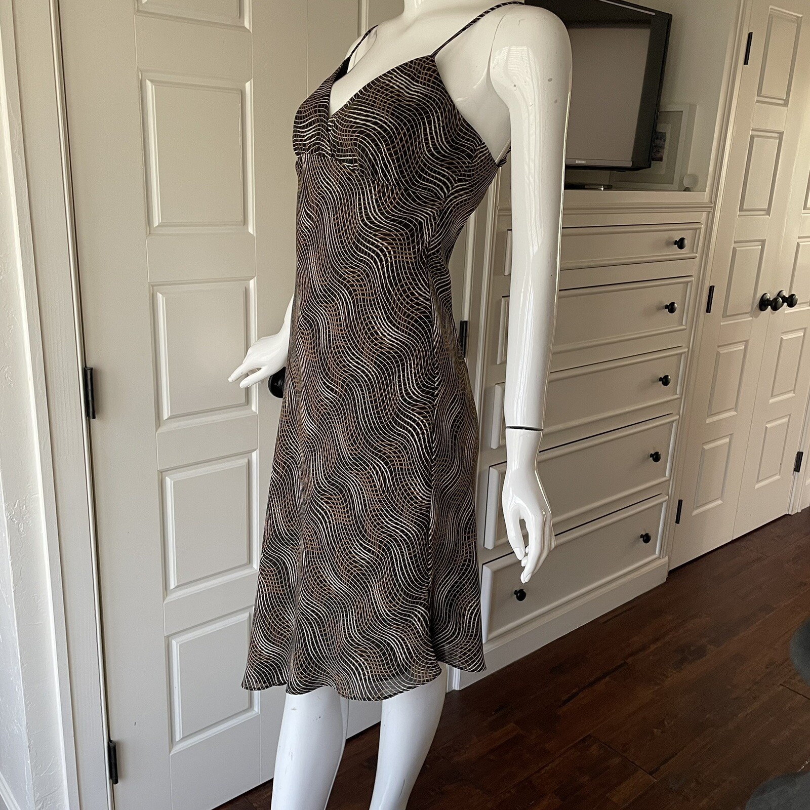 Vintage 90’s Y2K Brown Whimsigoth Fairy Grunge Asymmetrical Hem Slip Dress Sz 4