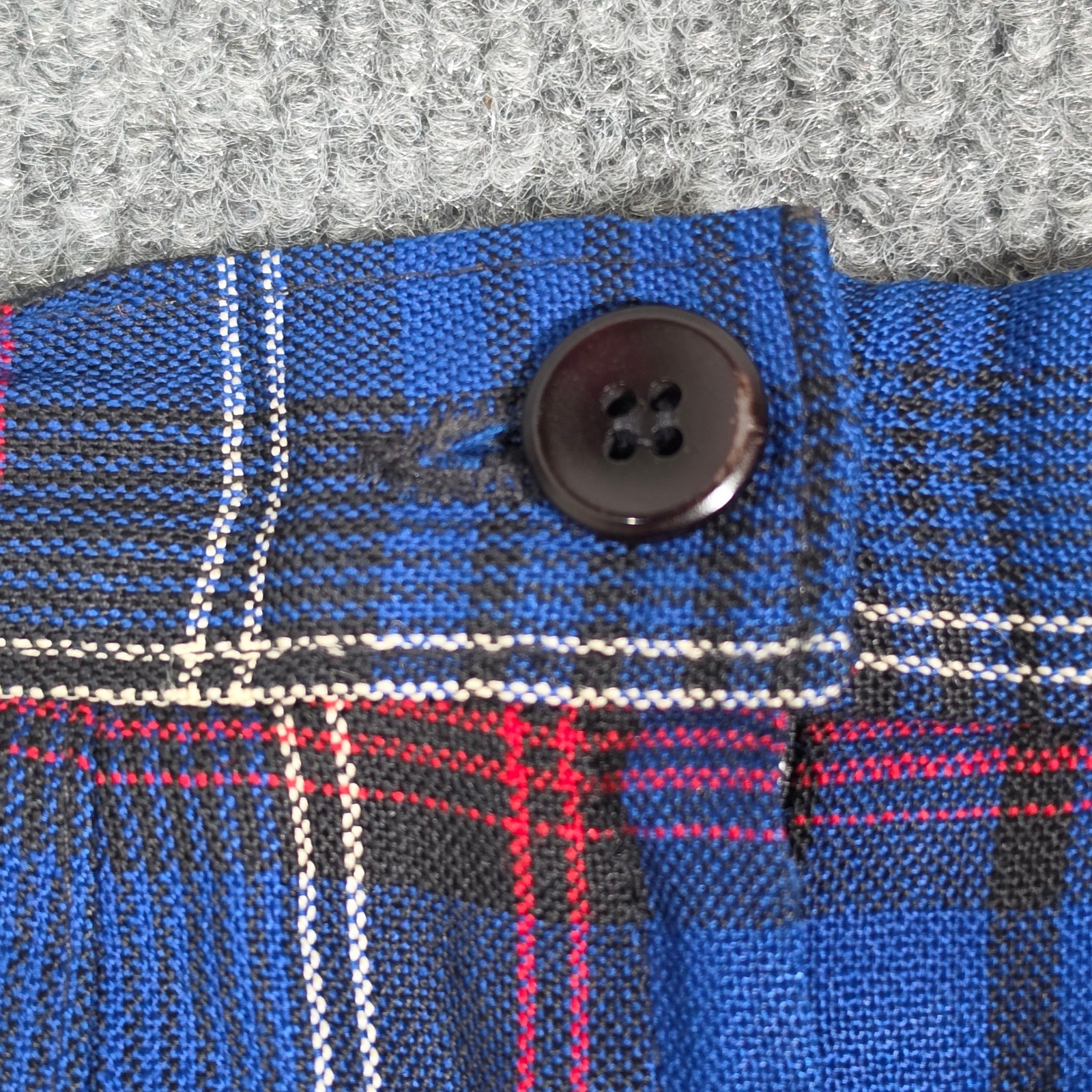 Pendleton Vintage Wool Plaid Pleated Midi Skirt Blue Red Size 16W Made in USA