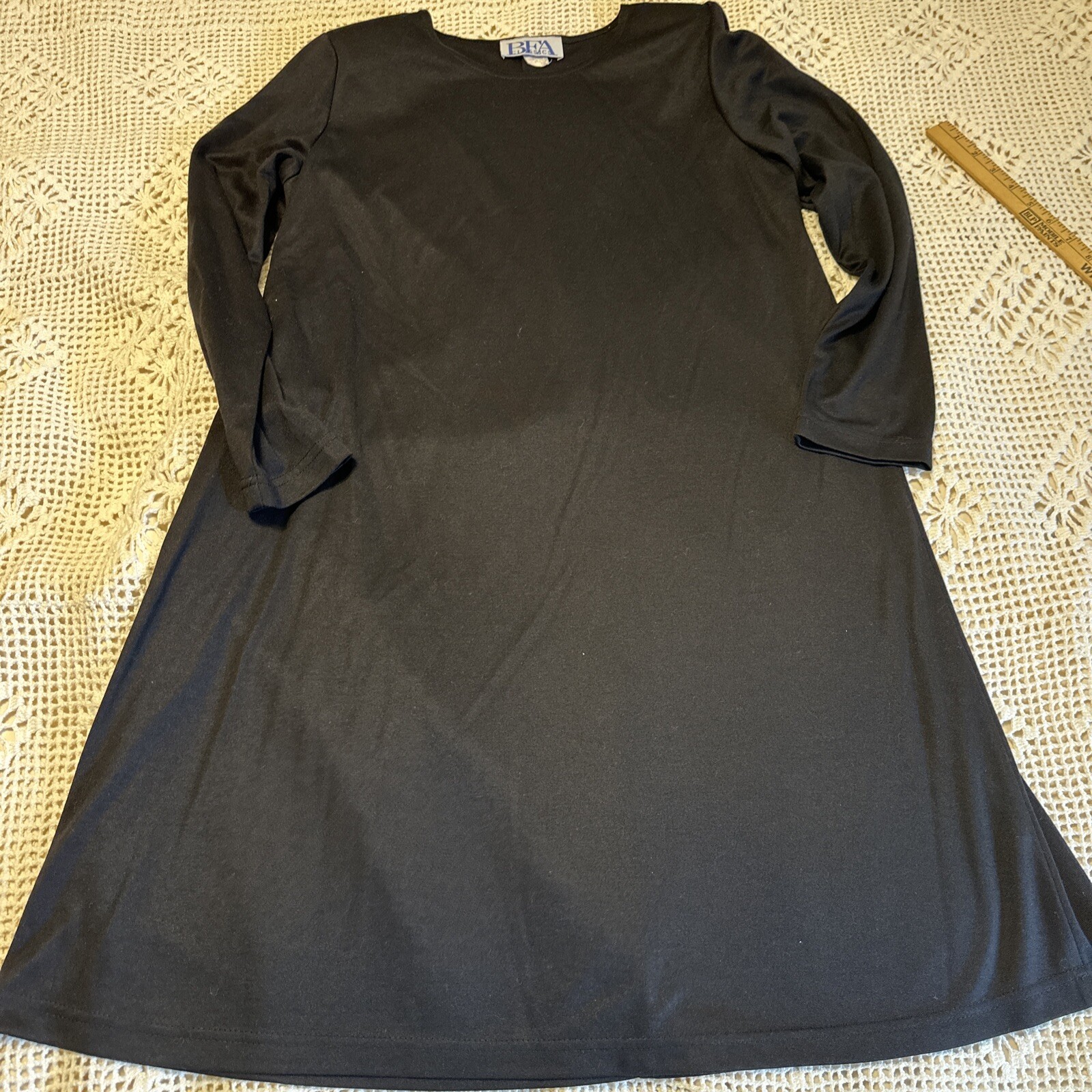 Vtg BFA Classics LITTLE BLACK DRESS Short Sleeve Casual Party Cocktail Sz L