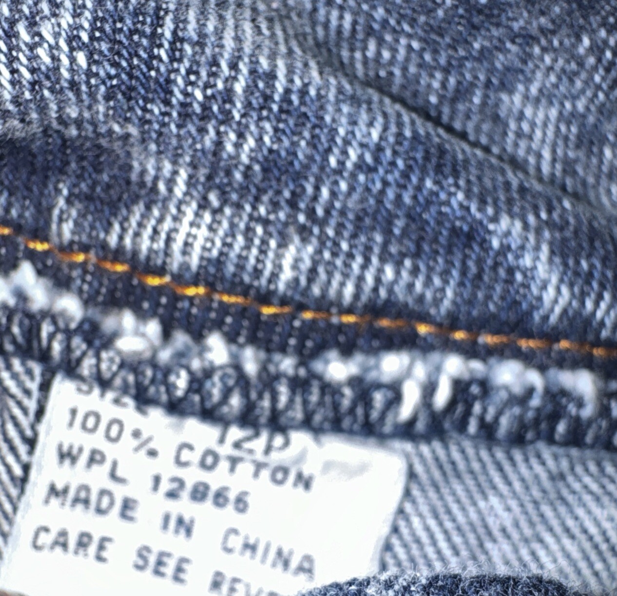 28 X 27 Jeans, Baggy Acid Wash, Vintage North West Blue Empire Waist 100% Cotton