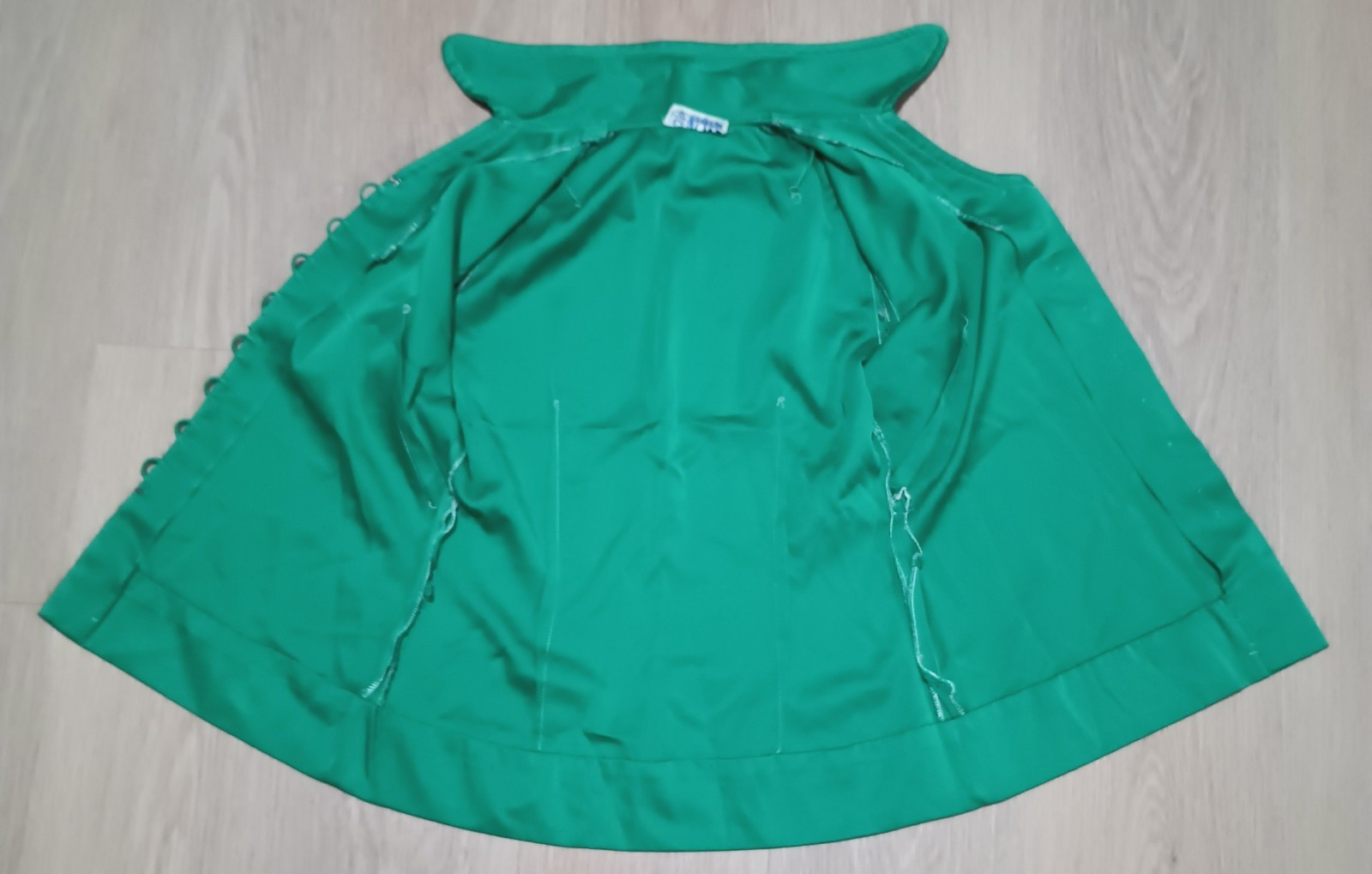 Vtg 60s LIZ Kelly Green Fitted Blouse Button Down Top MOD Career Business S