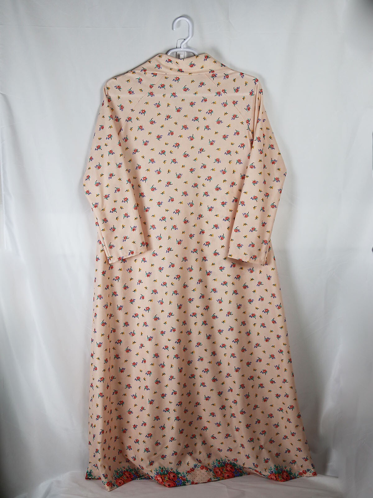 Vintage House Dress 1970’s Elaine Sklar Sz L Maxi Kaftan Housewife Brady Core