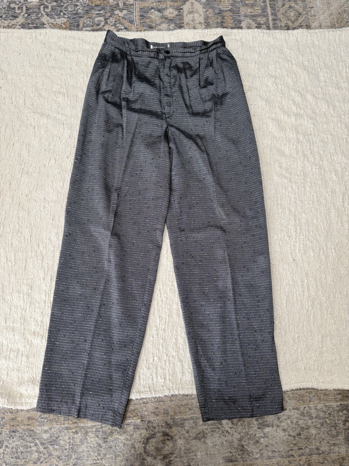 Vintage 90s Lauren Alexandra Grey High-Waisted Pleated Dress Pants Slacks 12