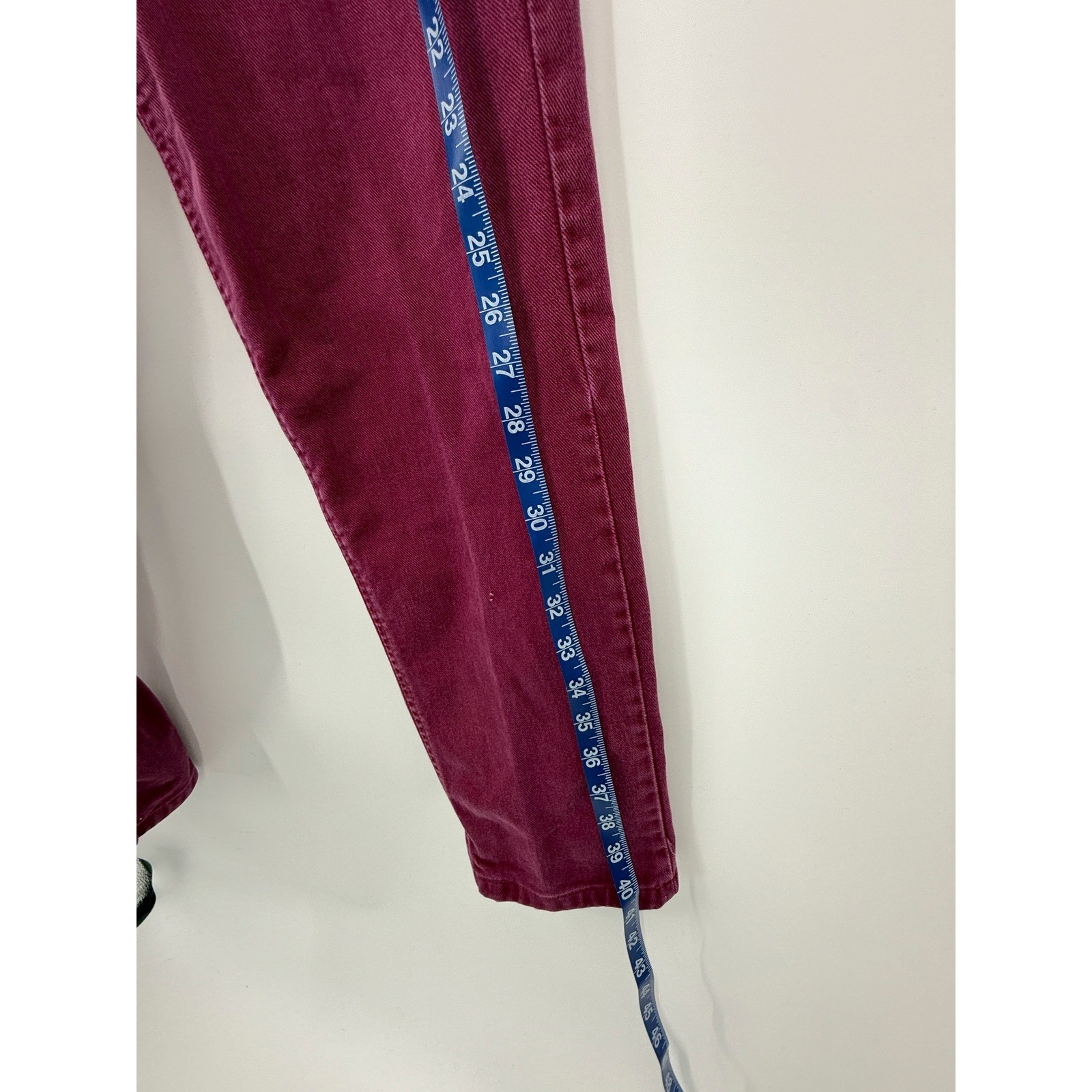 Bonjour Jeans Pants Women 12 Burgundy High Rise Tapered Leg Vintage 90s Denim