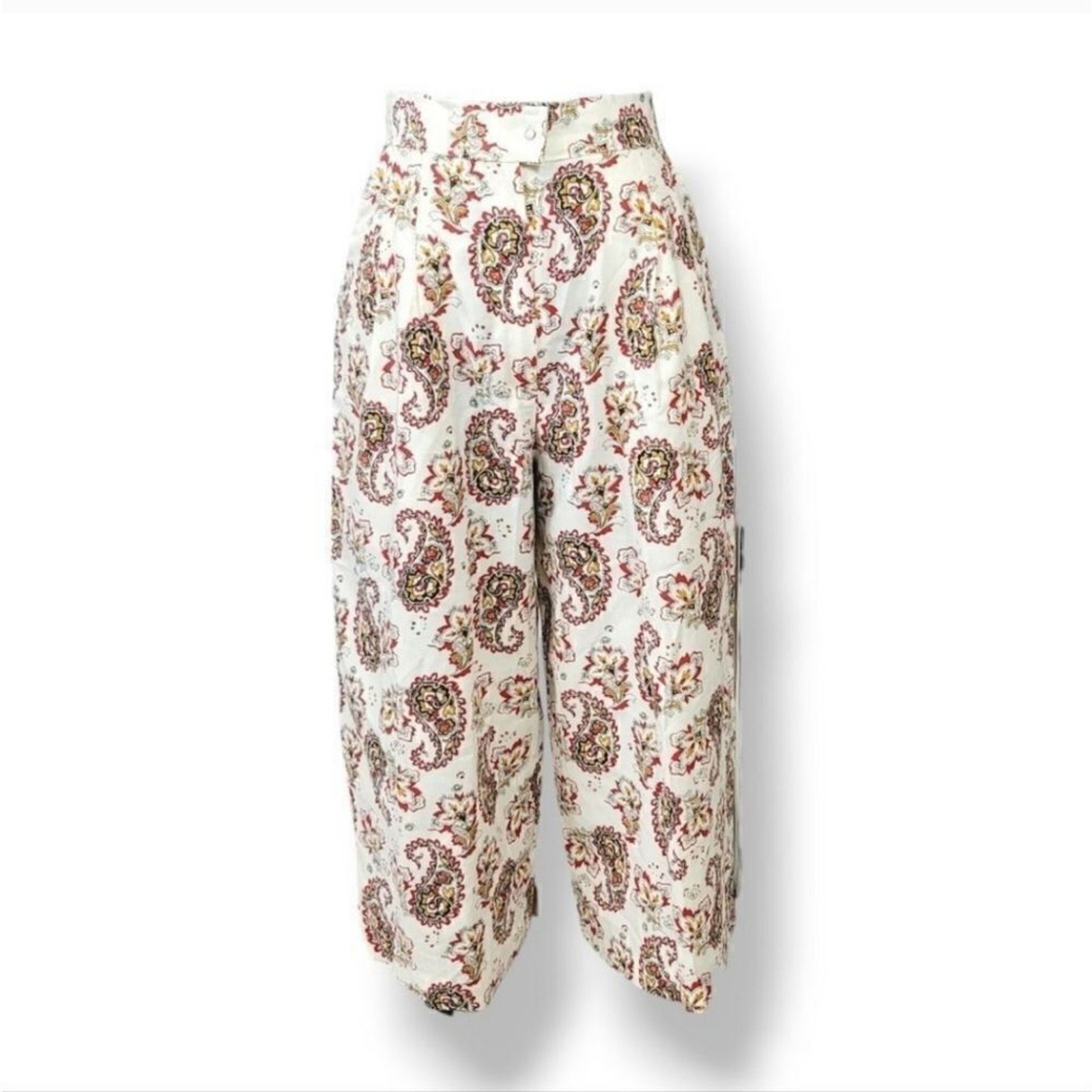Vintage 70’s Paisley Floral Top and Crop Wide Leg Pants 2 PC Set Medium/Waist 27