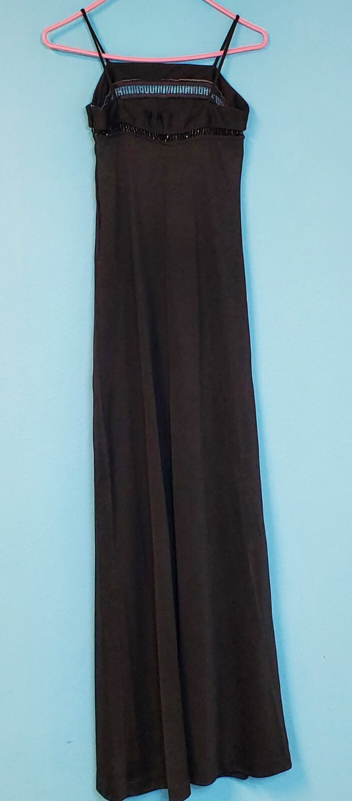 Joy Stevens California Floor Length Spaghetti Strap Dress with Jacket Black 5/6