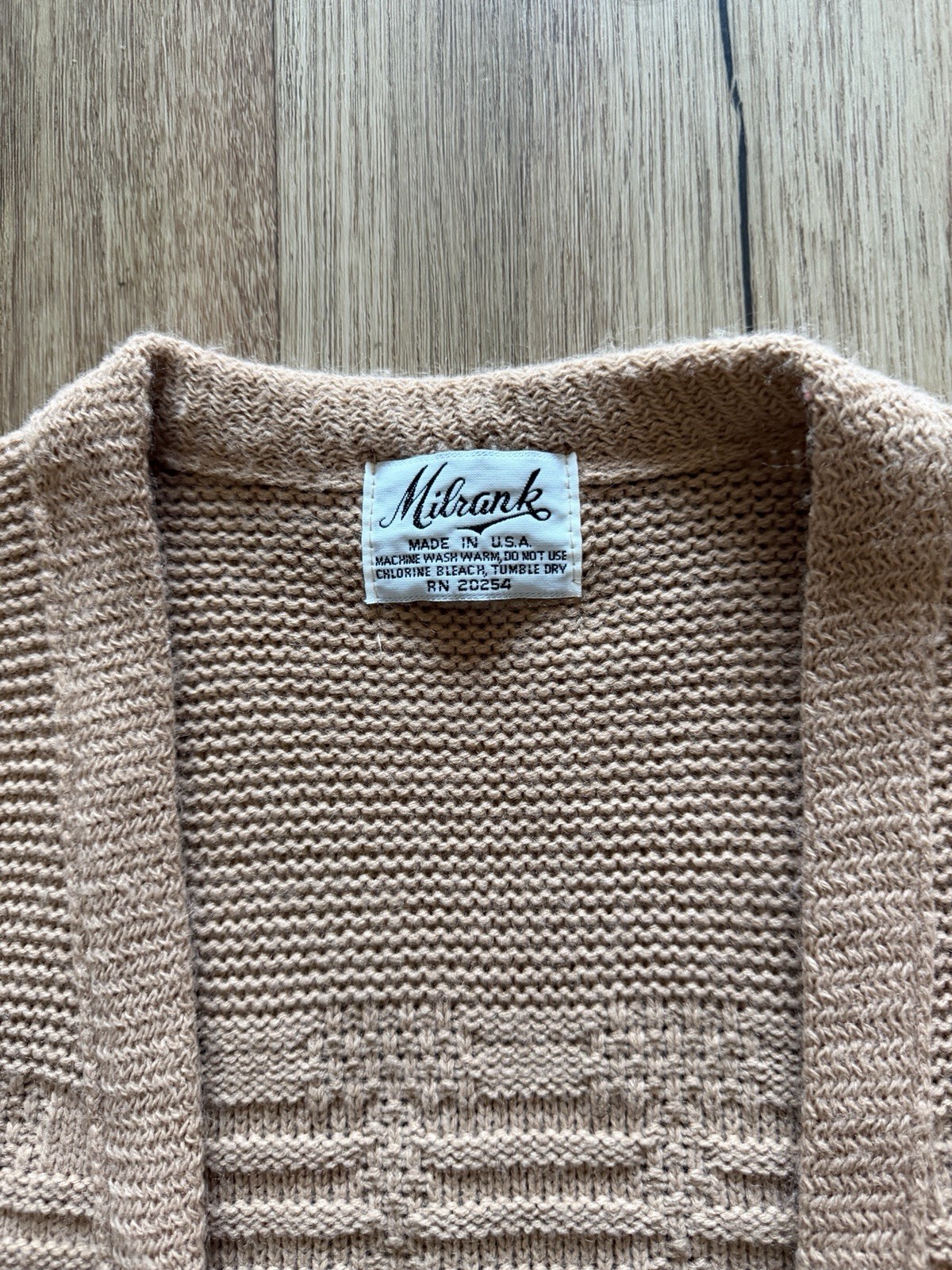 Milrank Vintage Light Brown Knit Sweater Vest Sz large Grandma Core USA