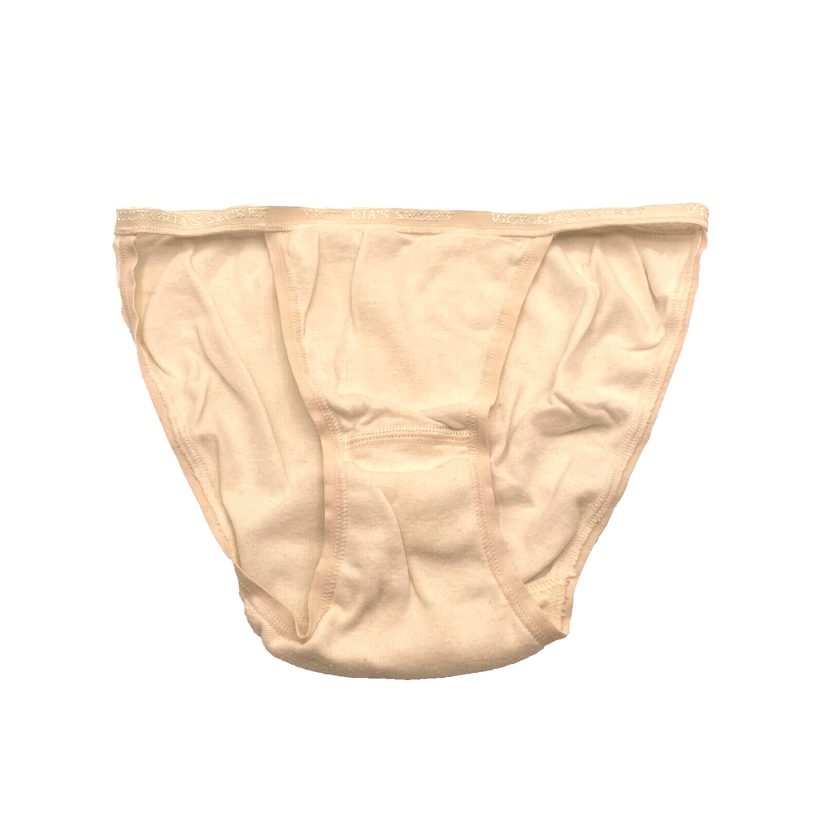 2014 Victoria’s Secret White Cotton Signature Waistband String Bikini Panties S