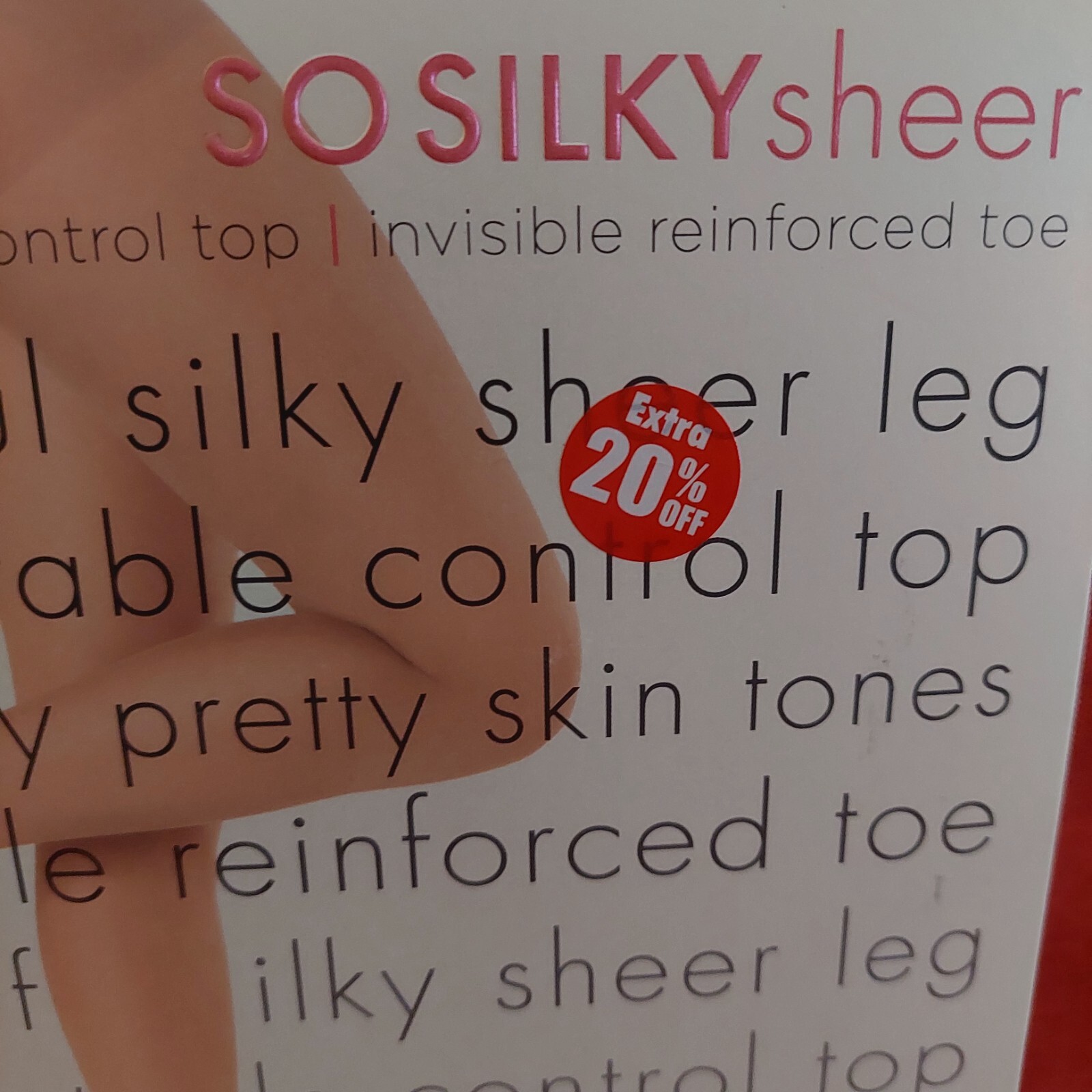 Vintage Pantyhose HUE So Silky Sheer Invisible Reinforced Natural Size 2 BONT1