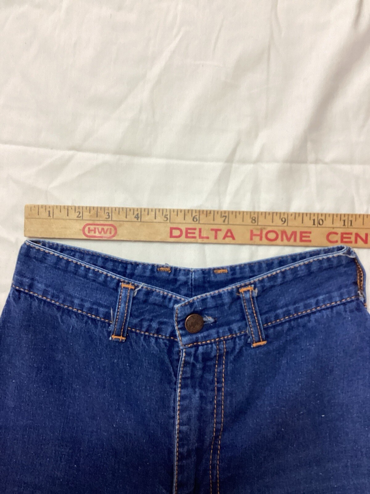 Vtg 70’s Rag City Blues Los Angeles Flare Jeans Zipper Front Sz 27 (22×32)