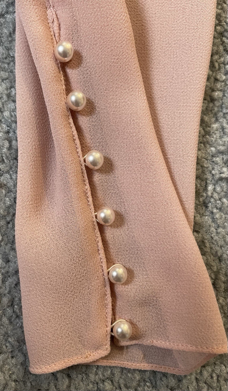 70s Cowl Neck Formal Evening Dress L Embellished Belt Faux Pearl Elegant Classic