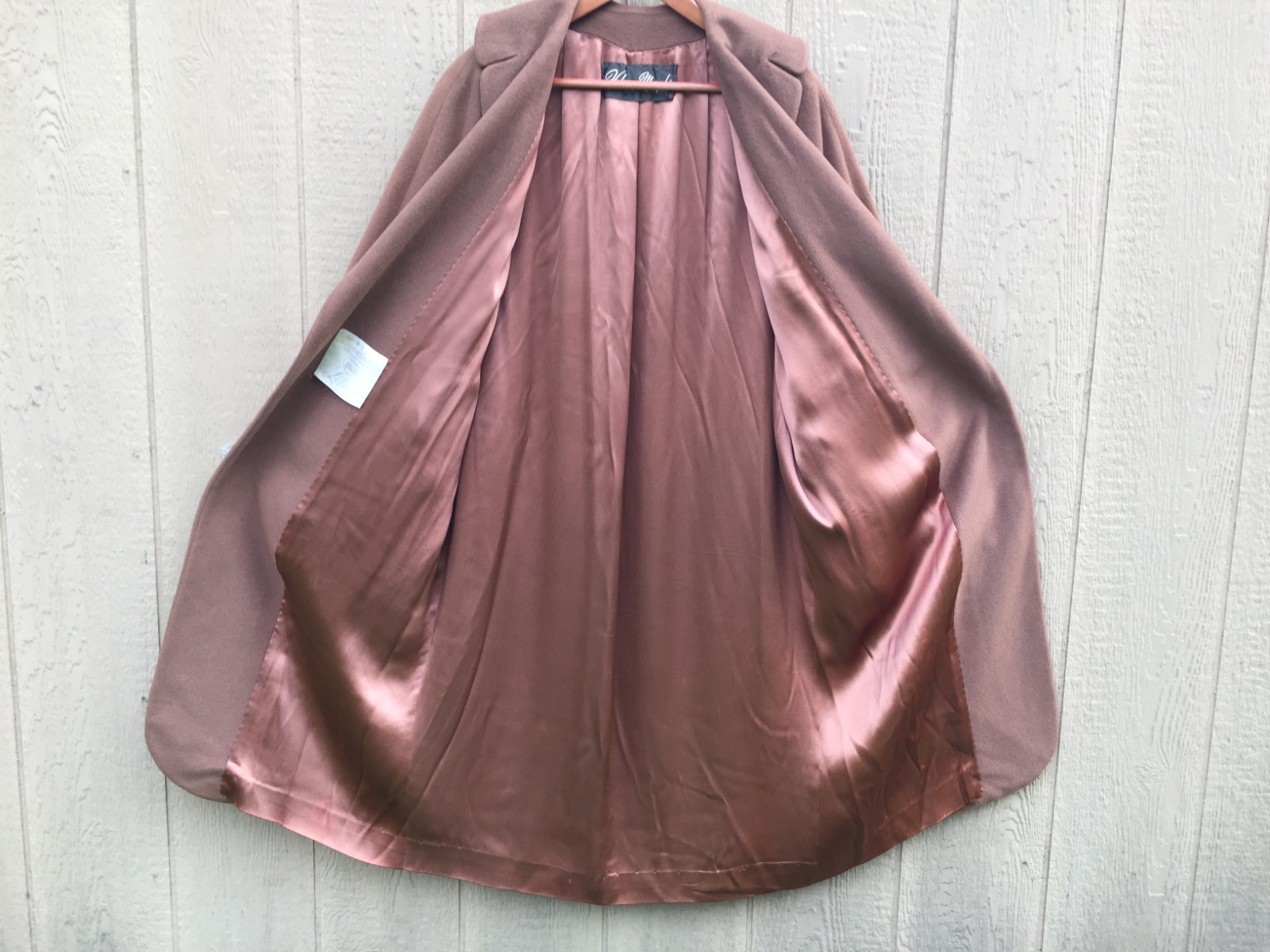 Helen of Memphis Vintage 100% Cashmere XL Long Coat Buttonless Style Brown Lined