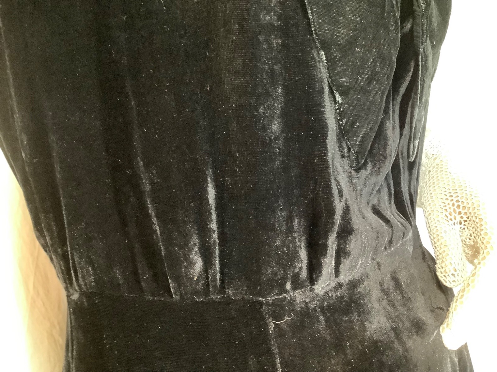 Vintage 30’s silk Velvet dress Black trumpet skirt S film noir Cocktail thin man