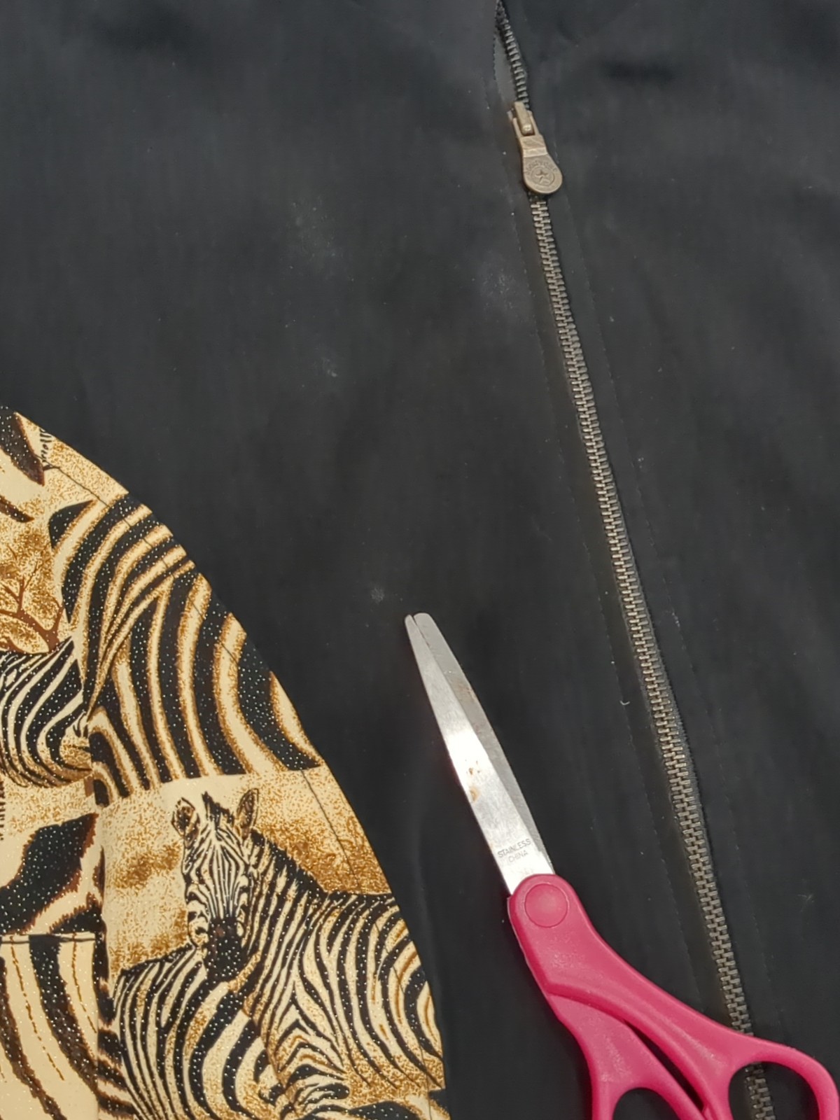 Vintage 80s Valentina Womens Zebra Safari Zip Up Collared Jacket OS