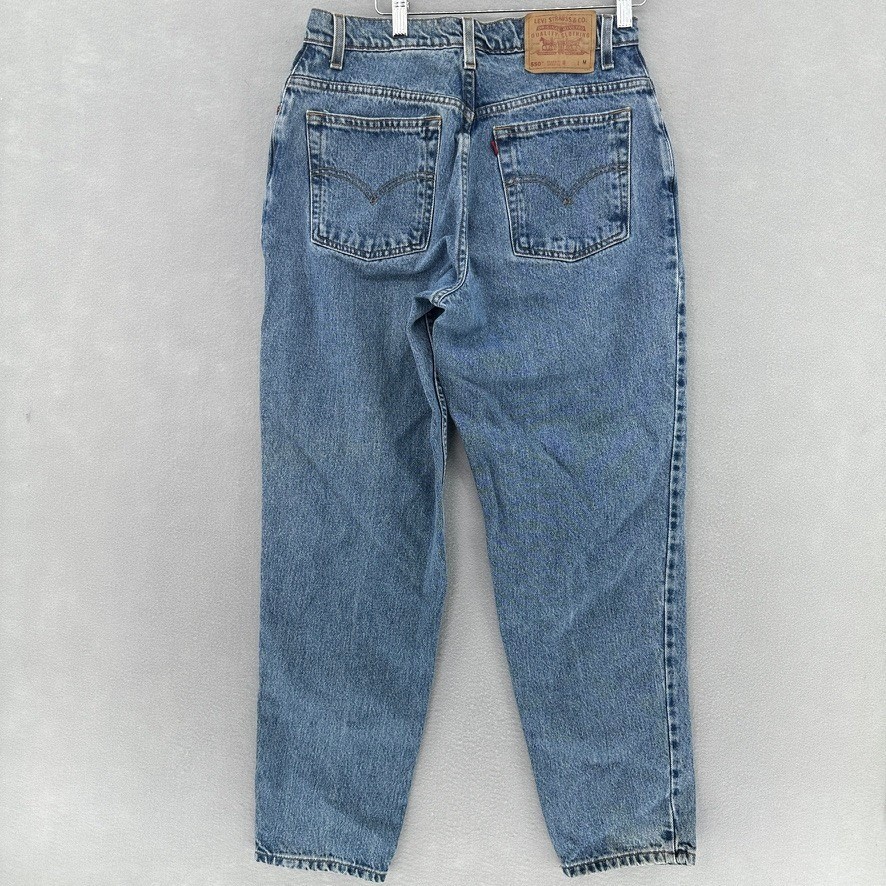 VTG 90s Levis 550 Relaxed Fit Tapered Leg Jeans Medium Wash Blue 12 REG Grunge