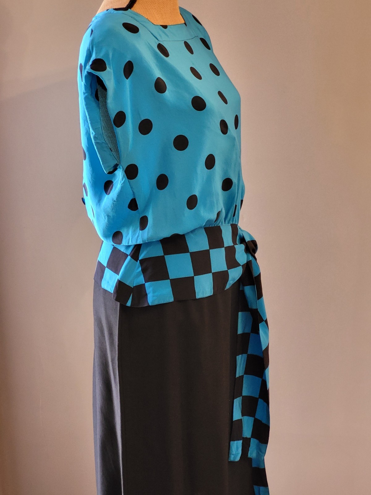 Adele Simpson Vintage 80s Silk/Linen Skirt Set Size 14