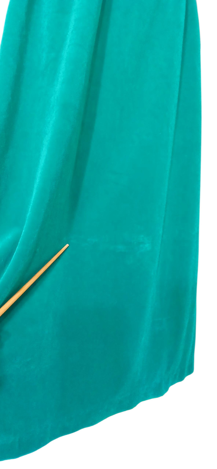 Vtg Bill Tice Turquoise Velvet Gold Robe Dress sz 10 Housewife