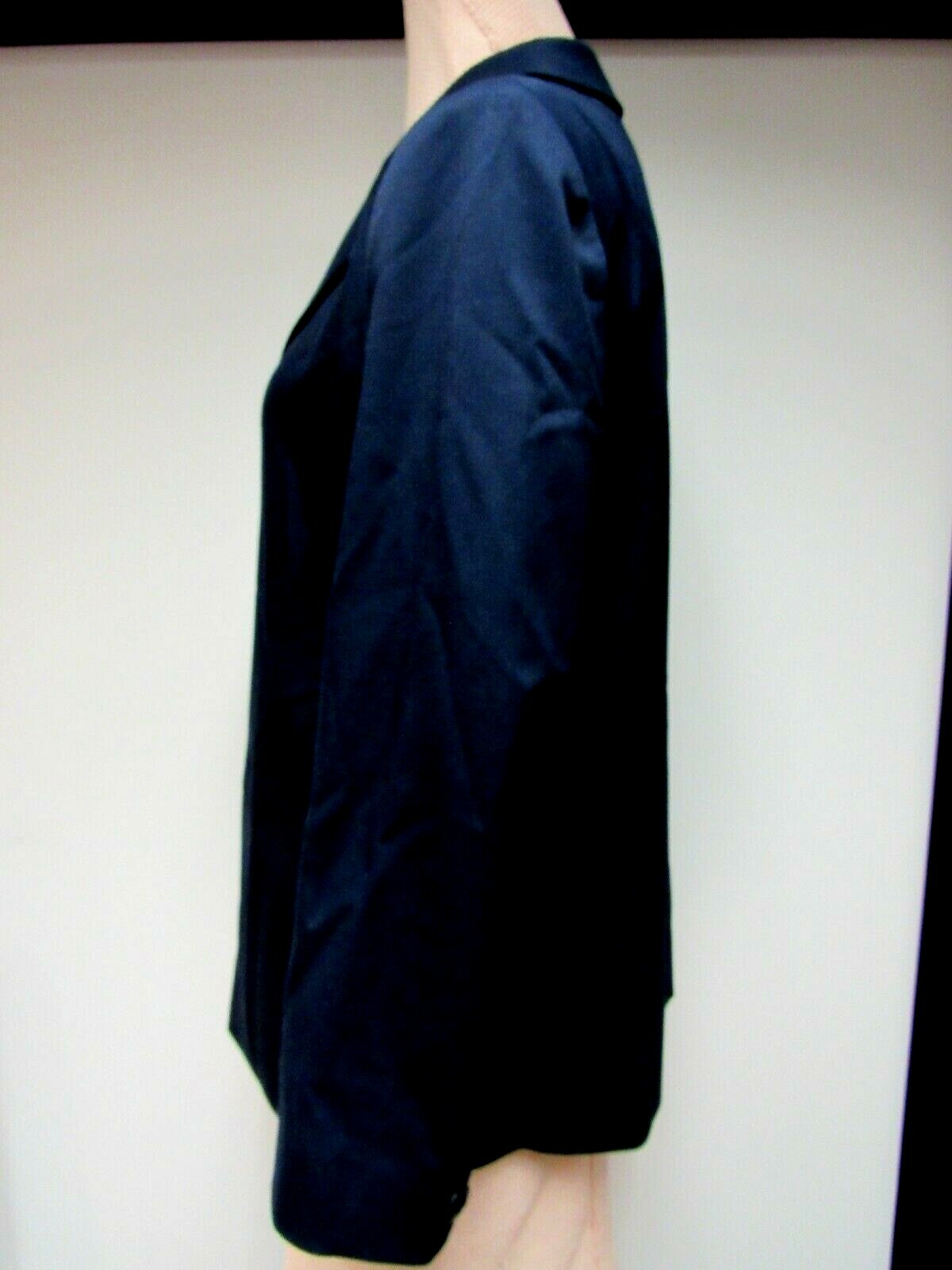VTG H&W Jacket Wool Lined Princess Lines Long Sleeve Dark Navy 12 L XL