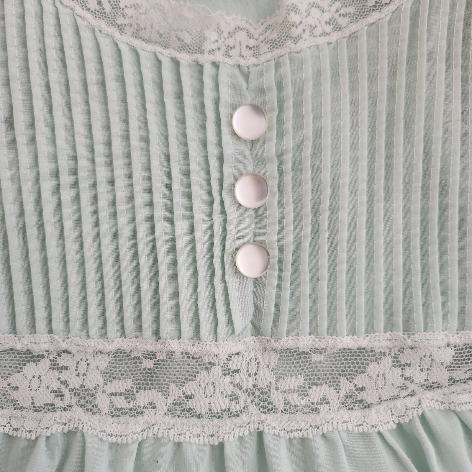 Vintage Barbizon Aqua Green Laced 2pc Robe & Sleeveless Nightgowns S/M