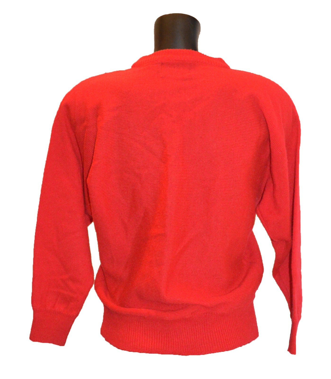 Beautifully Mine Vintage 80s Red & Black Rhinestone Funky Sweater sz M