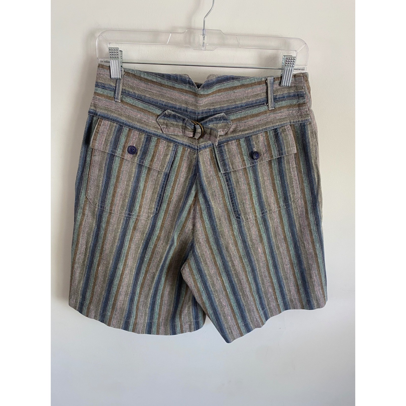 Tarazzia Design Studio Vintage Ramie Cotton Striped Blazer and Shorts Set 11/12