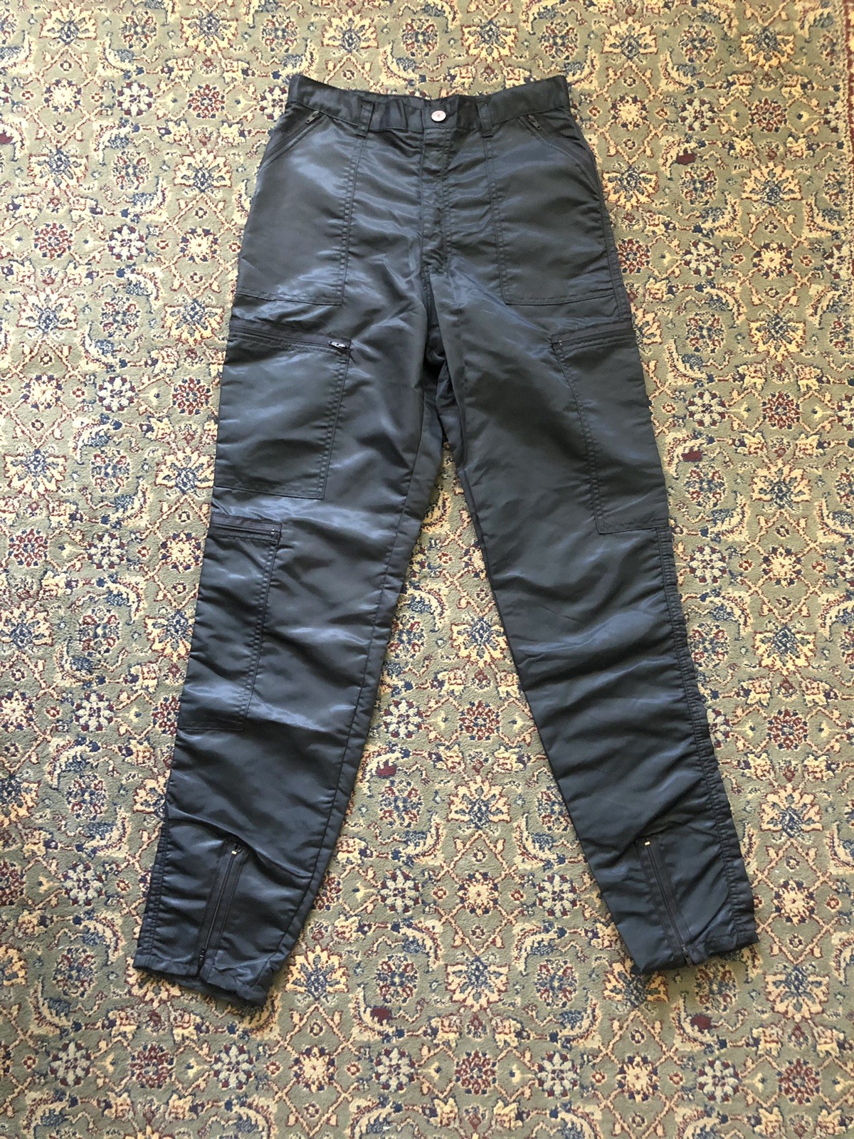 Iconic 80’s Black Parachute Pants Cargo, 6 Pockets