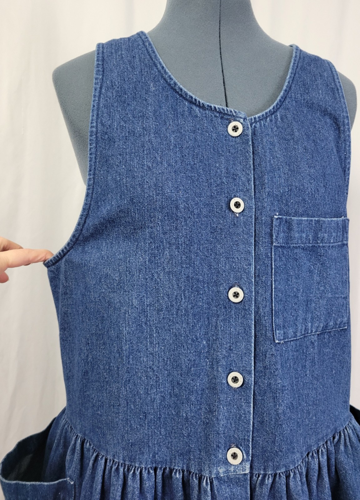 Vintage You Too Babes Denim Jumper w Dropwaist & Pockets Size 13