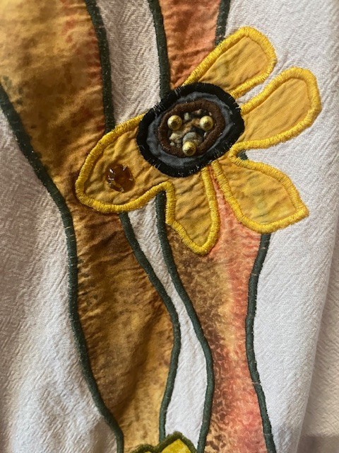 Vintage Alfredo’s Wife Women’s Top Size L/XL Black Floral Embroiled 70s 80s