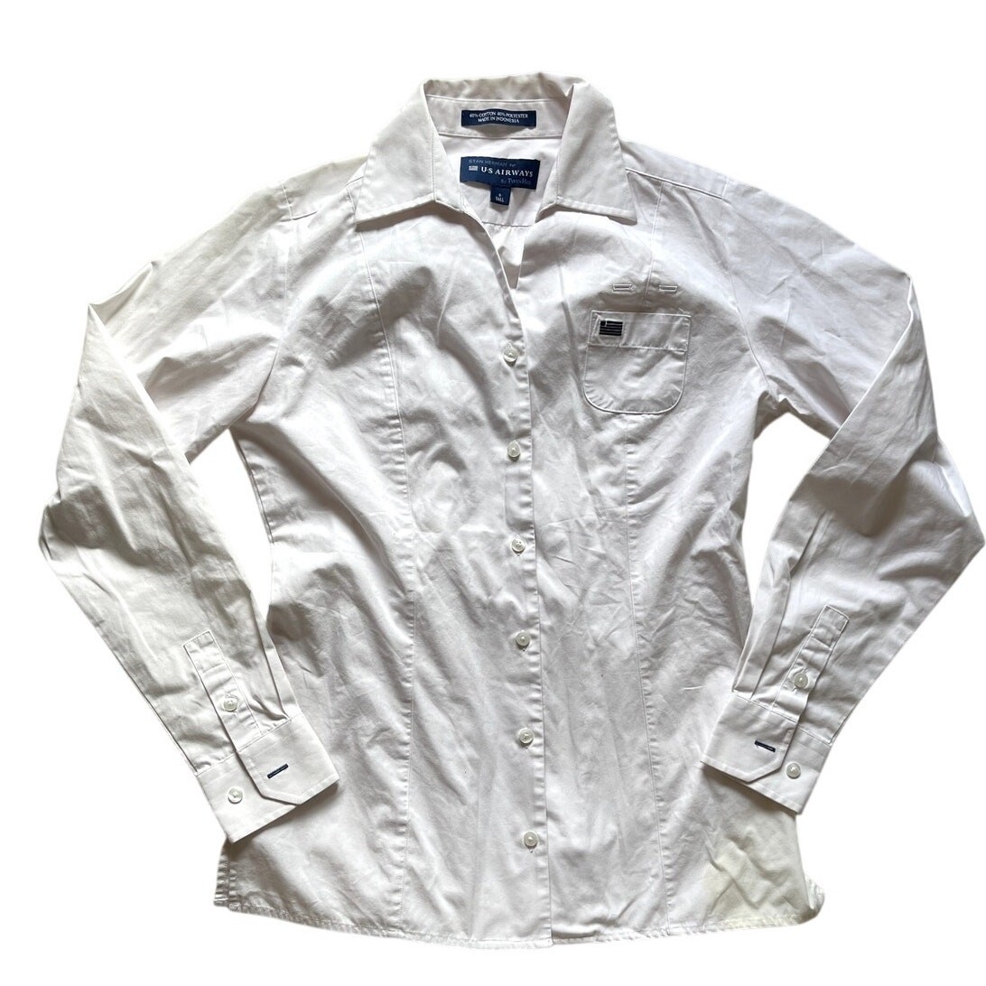Stan Herman USAir United States Airways Button Up Shirt Womens Size 6 Tall