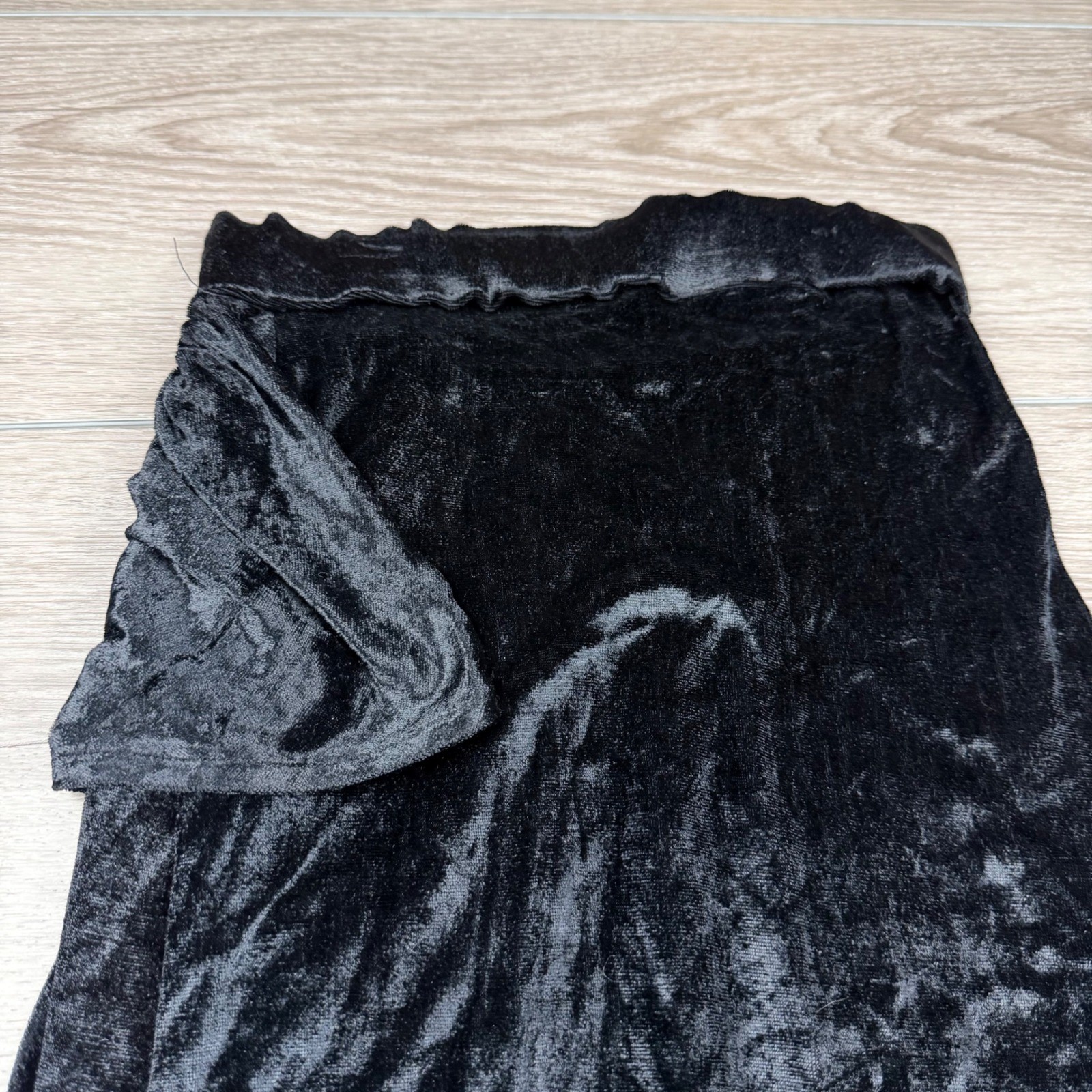 Tripp NYC Women Skirt Vintage Velvet Asymmetric Drape Goth Black S