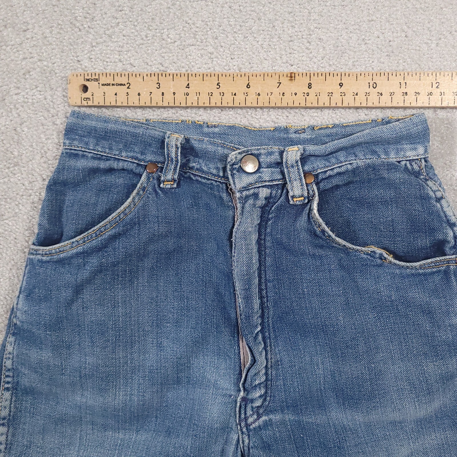 Vtg Wrangler Sanforized Blue Bell 50s 60s Jean Shorts Women’s Misses 12 USA FLAW