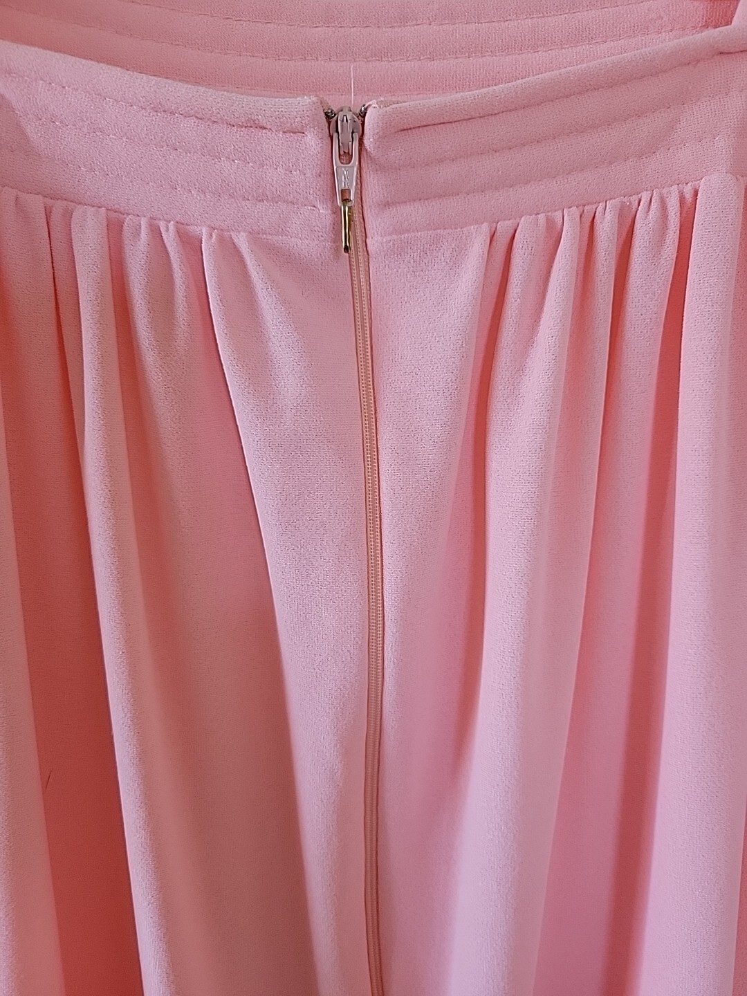 Sears Take Along Housedress Robe Size S/M Shortsleeve 1/2 Zip Peach Maxi VTG