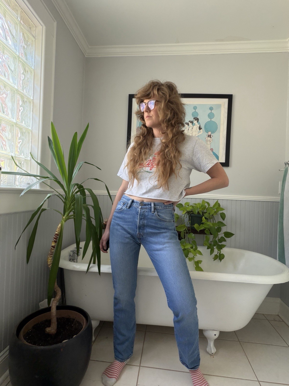 Vintage 501 Levis Denim Jeans Perfect Fade Button Fly