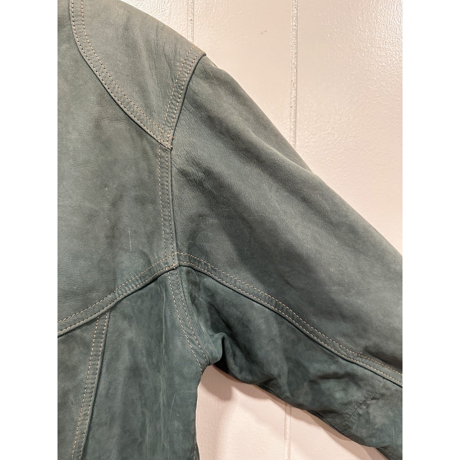 Vintage Lloyd Elliot Country Club Leather Jacket Green Womens M