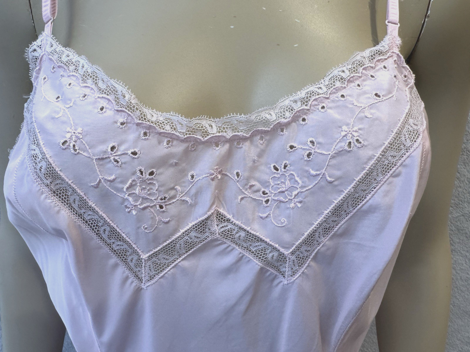 VTG BARBIZON Full Slip Dress Endear Tafredda, Crystal Pleats, Pink Sz M/L Grunge