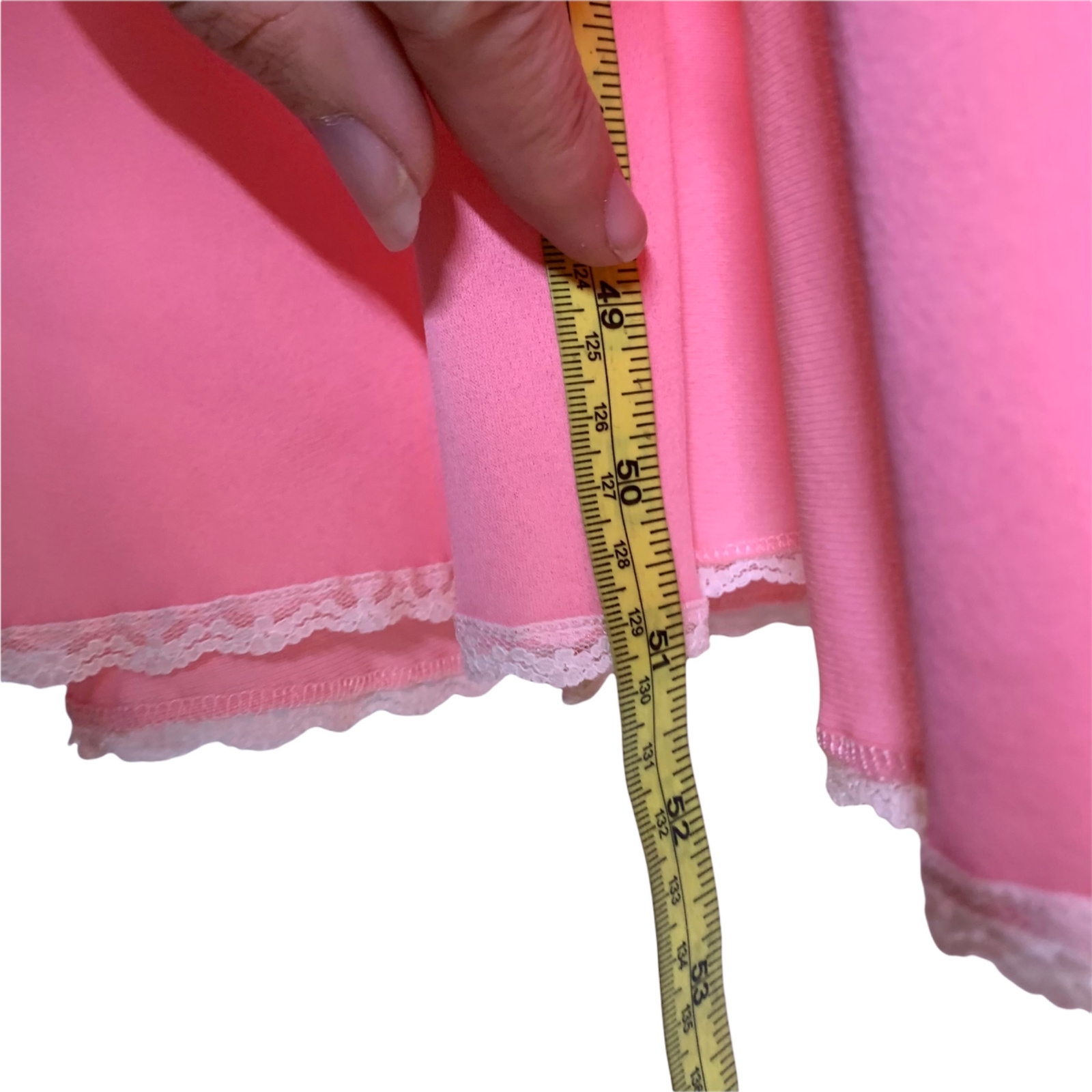 Vintage 60s Dutchmaid Pink Nylon Lace Trim House Dress Large