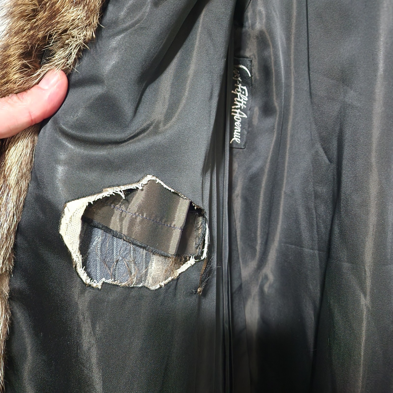 Vintage Revillon Frères Saks Fifth Mob Wife Raccoon Fur Coat Full Length Luxury