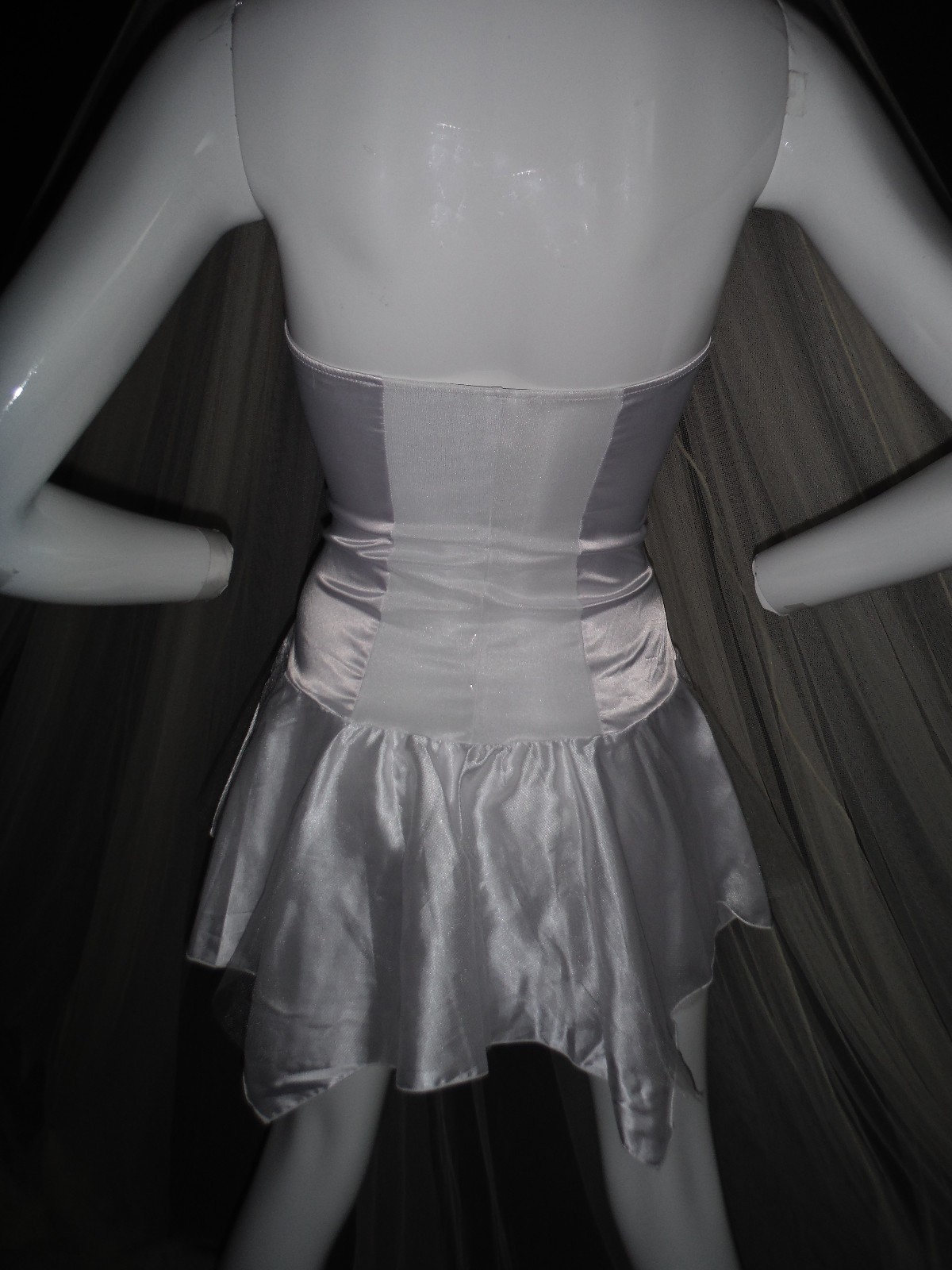 VTG Fredericks of Hollywood 90’s New Sexy!! White Lingerie Dress Tie Up Bodice S